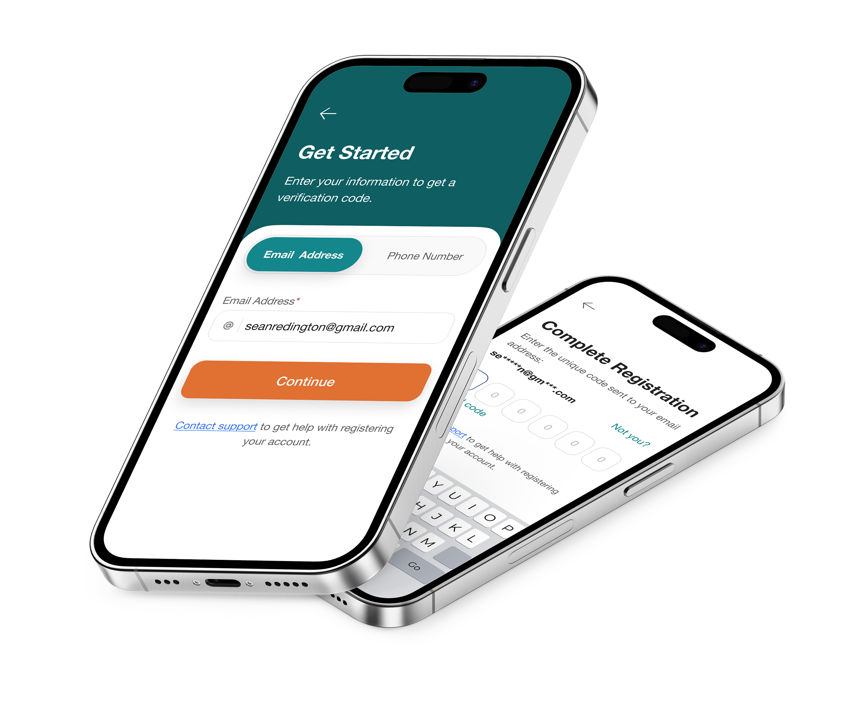 Passwordless registration flow
