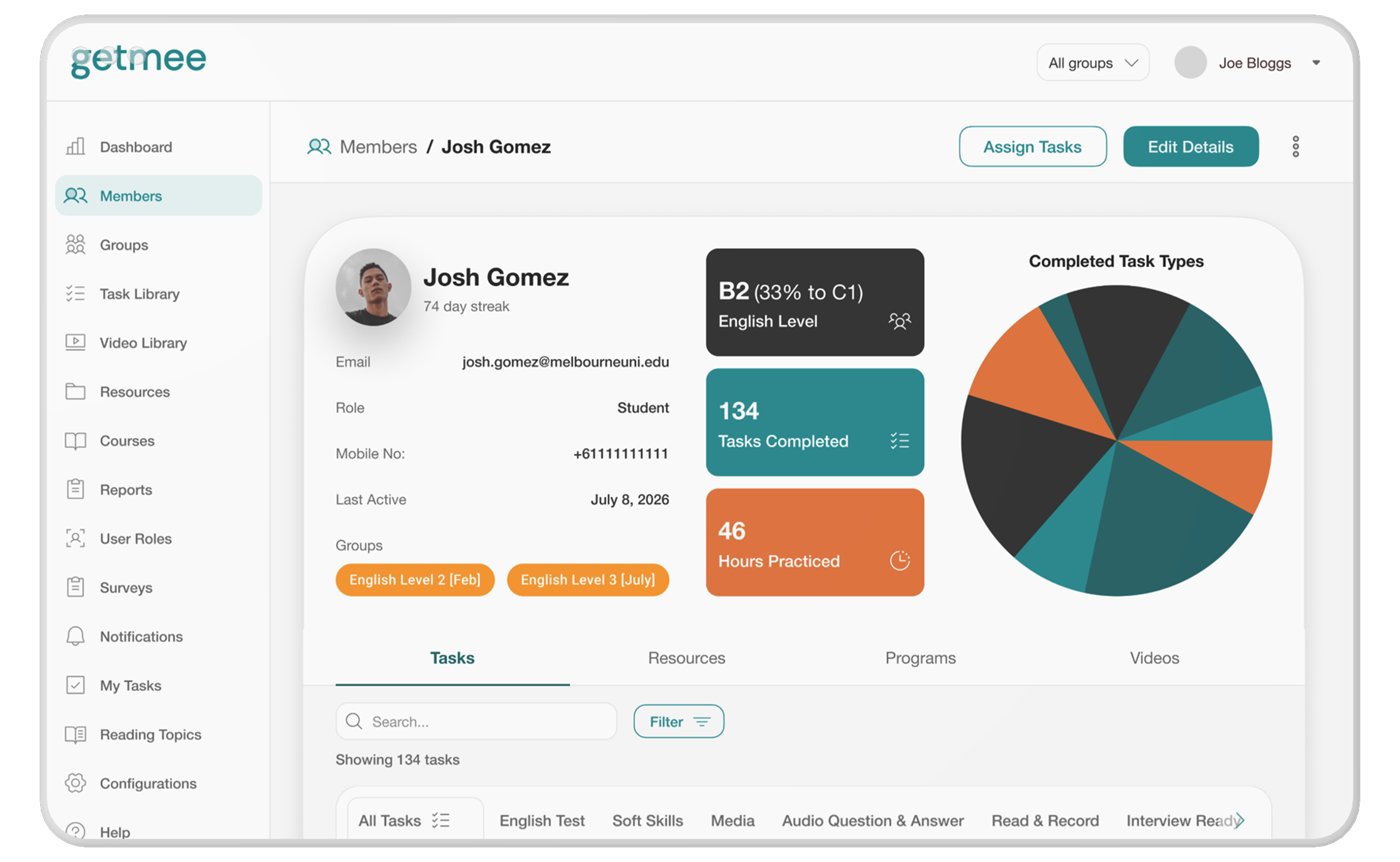 Teacher Dashboard Mockup