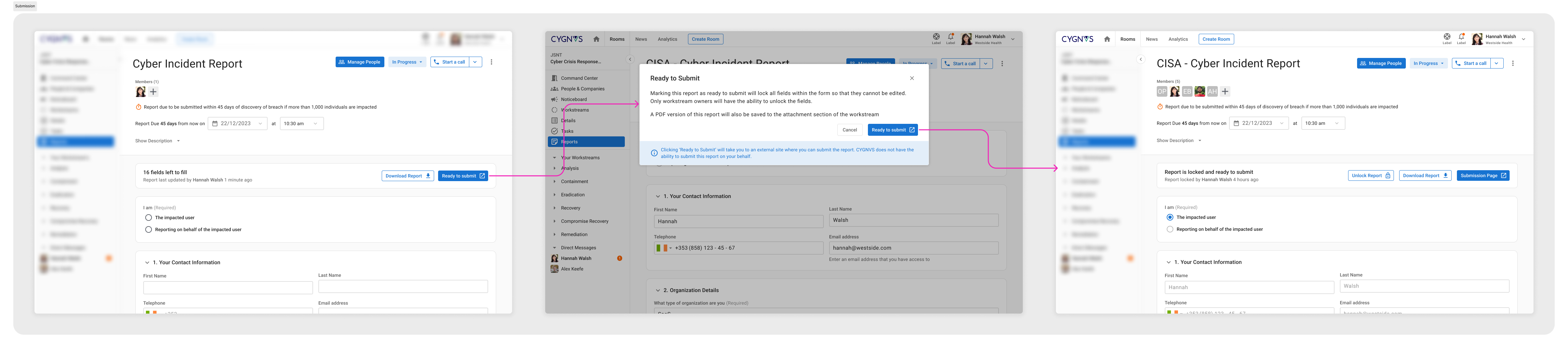 Report submission flow